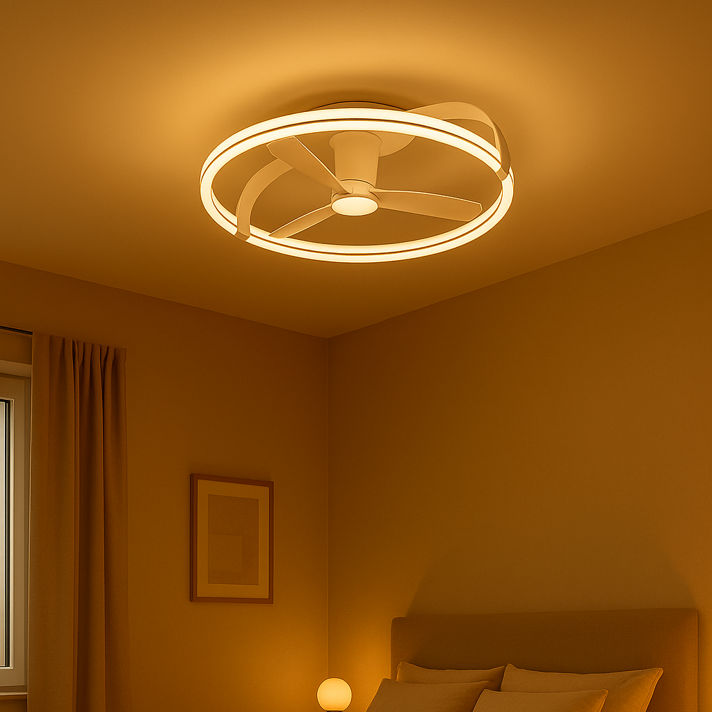 Plafondventilator Mila - Met Lamp - Wit - Dimbaar - Koud + Warm