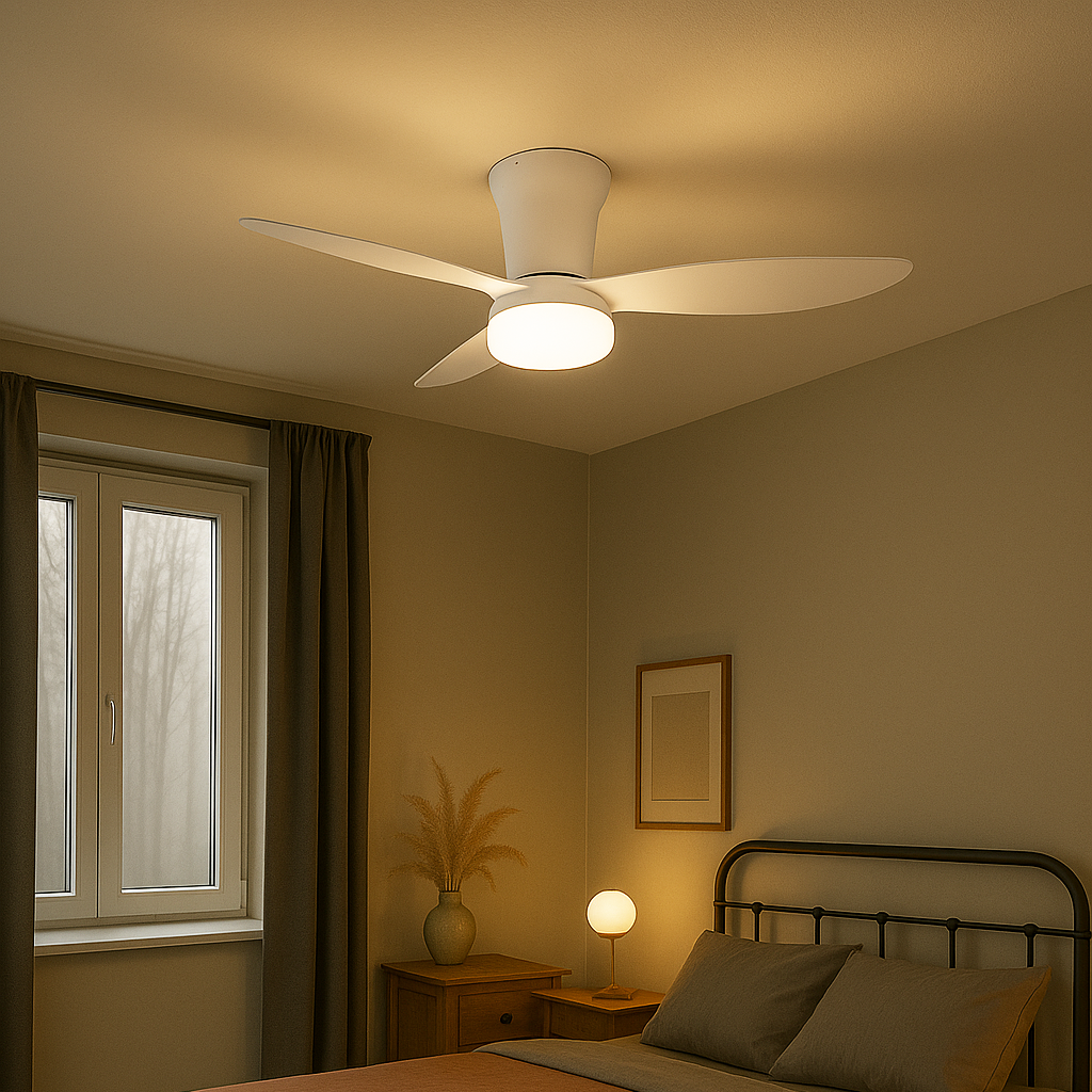 Plafondventilator Zara - Met Lamp - Wit - Dimbaar - Koud + Warm